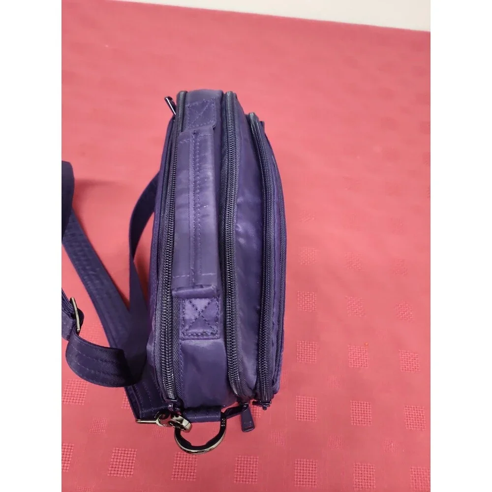 Lug Scoop Medium Top Handle Crossbody Bag In Purple RFID Pocket Travel Friendly